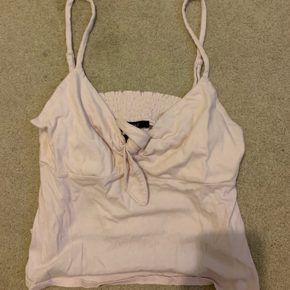 Forever 21 Light pink tank top with bow in front